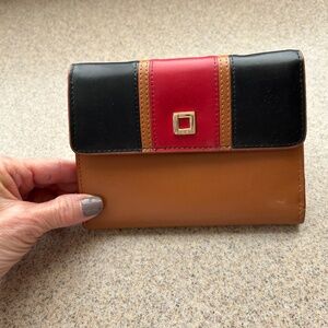 Lodis Black, Red, and Tan Wallet